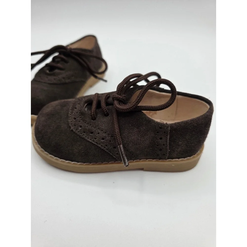Baby Gap Toddler Brown Suede Oxford Brogue Dress Shoes Size 6 Boys